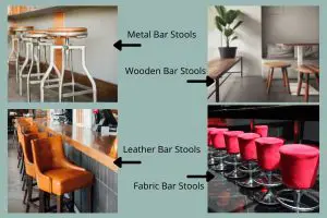 different materials for bar stools