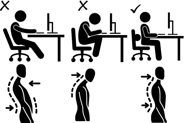 correct posture with a curble chair