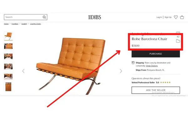 barcelona chair price at 1st Dibs