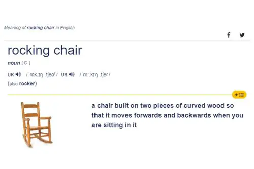 rocking chair in cambridge dictionary